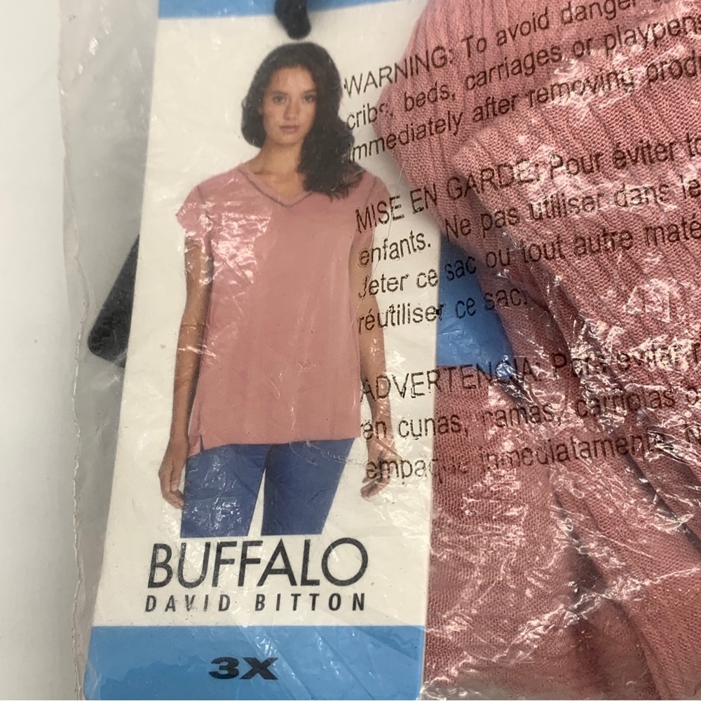 Buffalo David Bitton Shirt Womens Small Pink V Neck 3XL